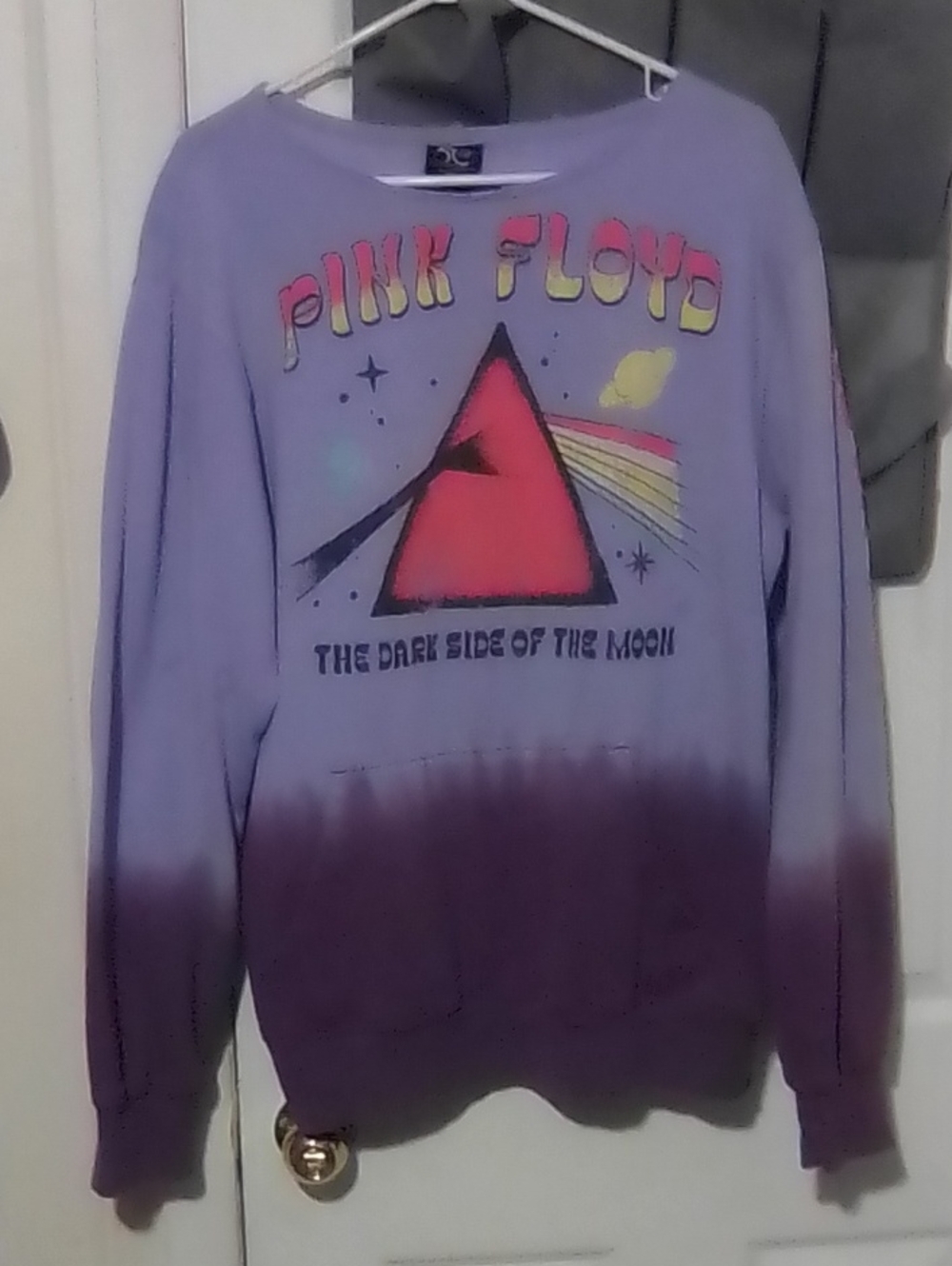 Pink Floyd Lavender to Deep Purple Tie-Dye Crewneck Sweatshirt